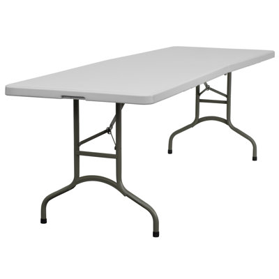 Flash Furniture Blow Molded Plastic Folding Table in Granite White