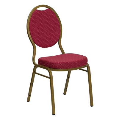 Flash Furniture Hercules Series Teardrop Back Stacking Banquet Chair With Gold Frame
