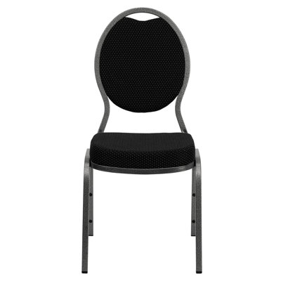 Flash Furniture Hercules Series Teardrop Back Stacking Banquet Chair With Silver Vein Frame