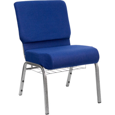 Flash Furniture Hercules Series 21'' Extra Wide Church Chair with 4'' Thick Seat and Communion Cup Book Rack