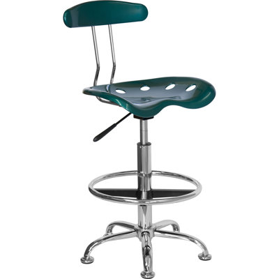 Flash Furniture Height Adjustable Drafting Stool with Chrome Base