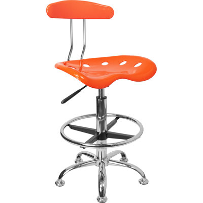 Flash Furniture Height Adjustable Drafting Stool with Chrome Base