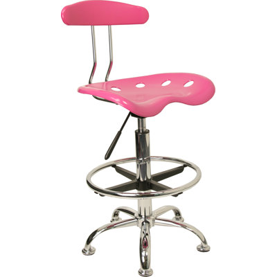 Flash Furniture Height Adjustable Drafting Stool with Chrome Base