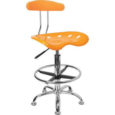 Flash Furniture Height Adjustable Drafting Stool with Chrome Base