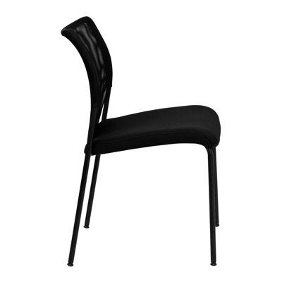 Flash Furniture Hercules Series Designer Mesh Fabric Stacking Side Chair in Black