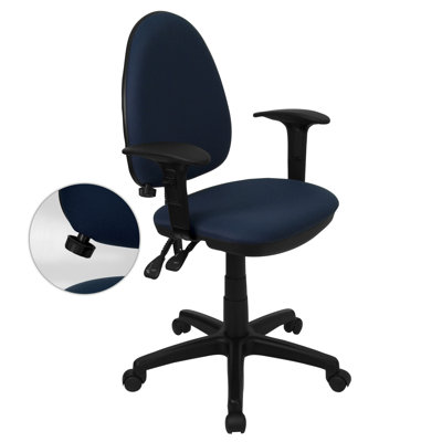 Flash Furniture Mid-Back Multi-Functional Task Chair with Adjustable Lumbar Support