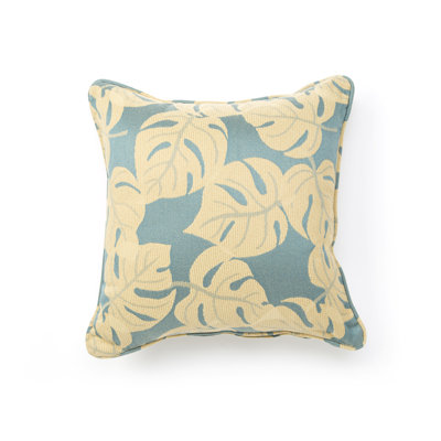Outdoor/Indoor Vibrant Tropicana Teal Pillow in Blue