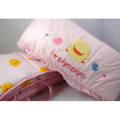Piyo Piyo Four Piece Cradle Bedding Set in Pink