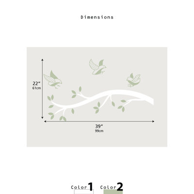 LittleLion Studio Polka Dot Birds Branch Wall Decal
