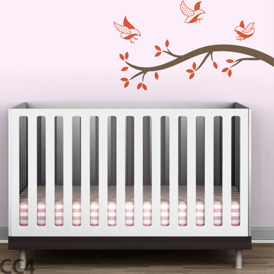 LittleLion Studio Polka Dot Birds Branch Wall Decal