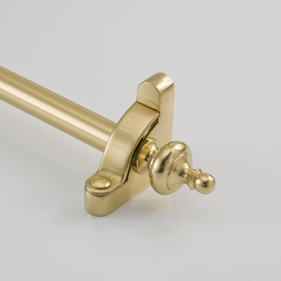 Zoroufy 36" Heritage Smooth Tubular Stair Rod Set Extended Brackets Urn Finial