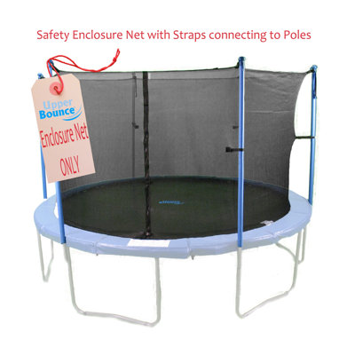 Upper Bounce 14'  Trampoline Enclosure Safety Net Fits For 14 FT. Round Frames Using 4 Poles or 2 Arches (Poles Not Included)