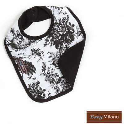 Baby Milano Bib in Black Toile