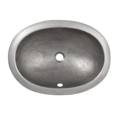 The Copper Factory Hand Hammered Copper Oval Self-Rimming Bathroom Sink