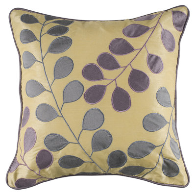 Rizzy Home Cream and Purple Decorative Pillow