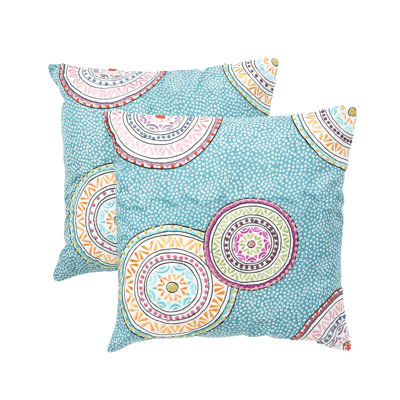 Teal and Orange / Purple Decorative Pillow