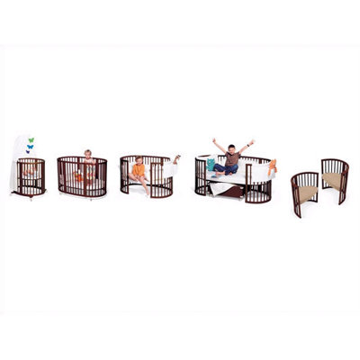 Stokke Sleepi Bassinet and Crib Nursery Set in Walnut with Mattress