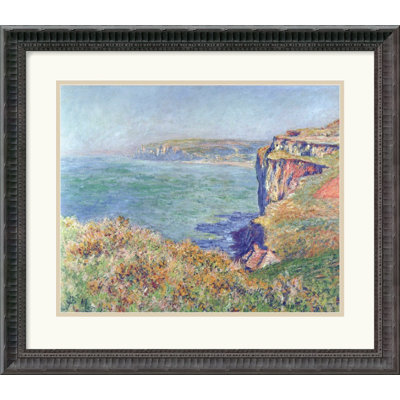 Amanti Art The Cliff at Varengeville, 1882 by Claude Monet Framed Fine Art Print - 18.68" x 21.18"