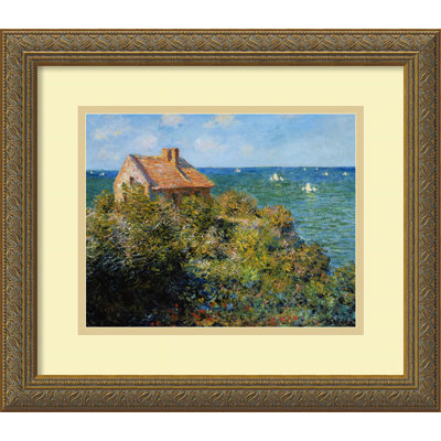 Fishermans Cottage on the Cliffs at Varengeville by Claude Monet, Framed Print Art - 14.06