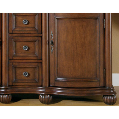 Silkroad Exclusive Adela 52" Double Sink Bathroom Vanity Cabinet