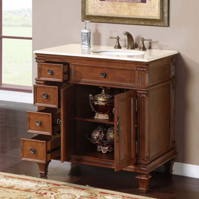 Silkroad Exclusive Esther 36" Single Sink Bathroom Vanity Cabinet