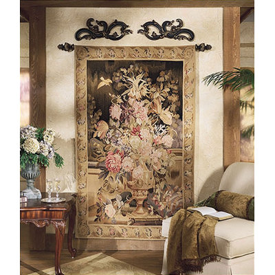 Handwoven Autumn Floral Black Tapestry