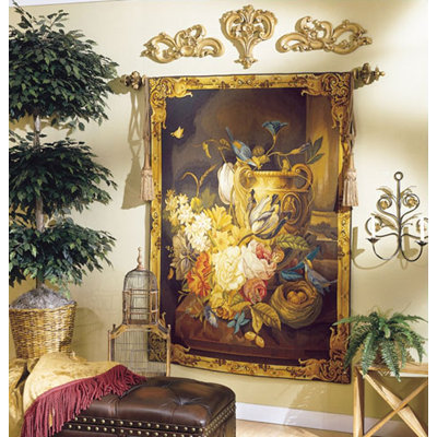 Handwoven Nest & Floral Border Tapestry