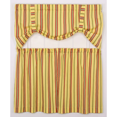Ellis Curtain Warwick Medium Scale Stripe Tie-Up Valance