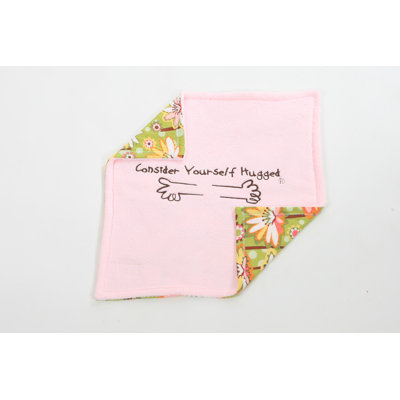 Consider Yourself Hugged Boutique Lime Flower Lovie Backed with Cuddle Fleece