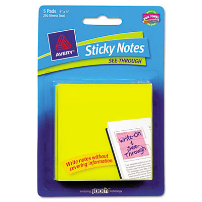 Avery See-Through Sticky Notes