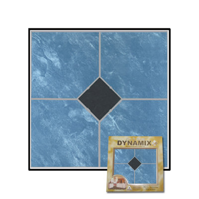 Home Dynamix Vinyl Blue Marble / Black Diamond Floor Tile (Set of 30)