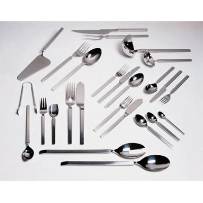 Alessi Dry Flatware Collection in Mirror with Satin Handle by Achille Castiglioni