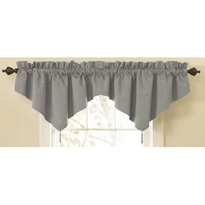 Sound Asleep Room Darkening Rod Pocket Ascot Window Panel Set in Grey