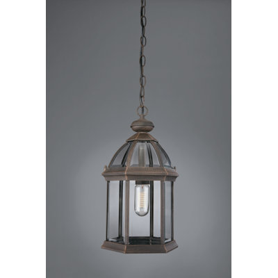Massive Narbonne One Light Outdoor Hanging Lantern in Rust