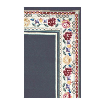American Home Rug Co. Bucks County Navy/Ivory Border Rug
