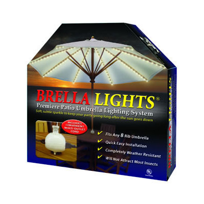 Blue Star Group Brella Lights Patio Umbrella Lighting System
