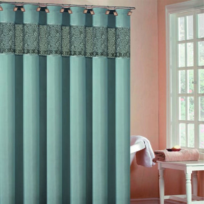 Rania Shower Curtain in Aqua Blue