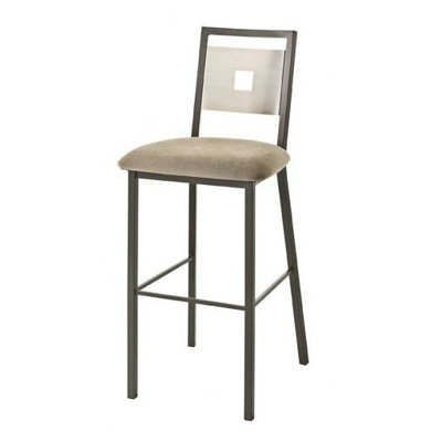 Amisco Jackson 26" Swivel Stool with Stainless Steel Backrest