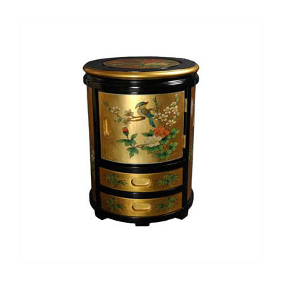 Oriental Furniture Japanese Decorative Storage Stool