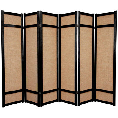 Oriental Furniture 72" Jute Shoji Screen in Black