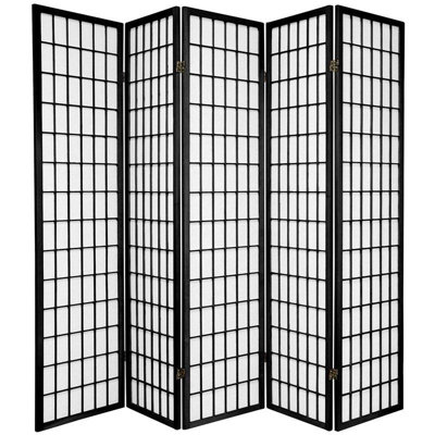 Oriental Furniture Window Pane Room Divider in Black