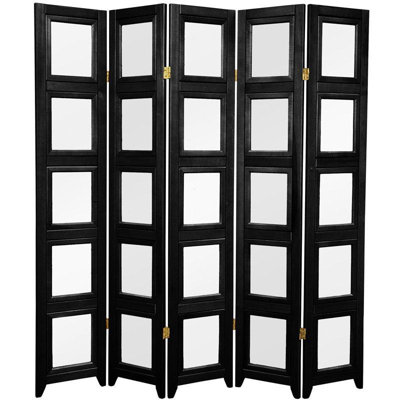 Oriental Furniture Double Sided Photo Display Room Divider in Black