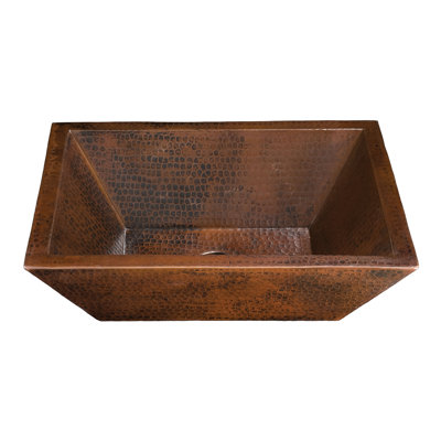 Diego II Rectangular Hand Hammered Copper Vessel Sink