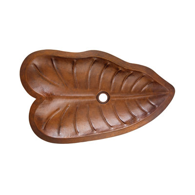 Thompson Traders Otono Leaf Shaped Hand Hammered Copper Vessel Sink
