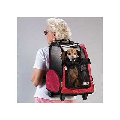 Snoozer Pet Products Wheel Around Travel Pet Carrier in Red