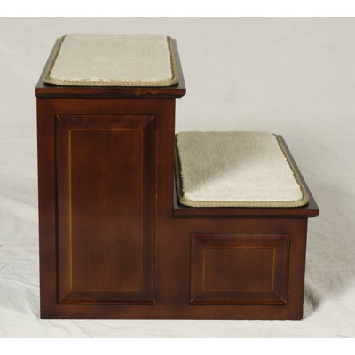 Mr. Herzher's Two Step Pet Stairs in Cherry Finish