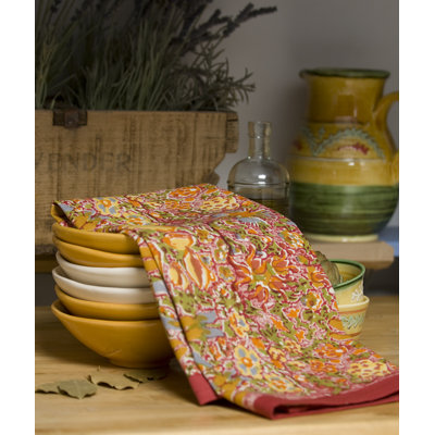 Jardine Red Yellow Tea Towel (Set of 3)