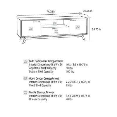 BDI Eras 75" TV Stand