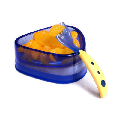 Baby Dipper Bowl, Spoon and Fork Set in Blue