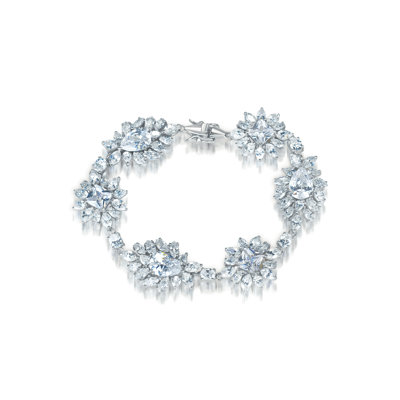 CZ Collections Cubic Zirconia and Pear Shape Stone Bracelet